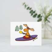 Carte Postale Amusante Moose Kayaking (Debout devant)