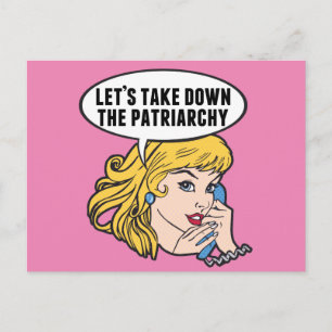 Carte Postale Amusante Retro Feminist Pop Art Girl