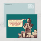 Carte postale amusante - Rétro ménagère gâteau de  (Devant / Derrière)