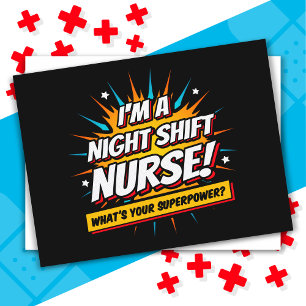 Carte Postale Amusante Superpower Night Shift Infirmière Appréci