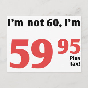 Carte Postale Amusants 60e anniversaire plus taxe
