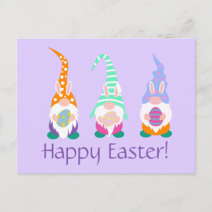 Carte Postale Amusants Gnomes de Pâques Joyeux Lapin Oreilles Pr