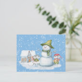 Carte Postale Amusants Joyeux Noël Snowman Holiday (Debout devant)