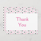 Carte Postale Amusants pois roses Merci (Devant / Derrière)