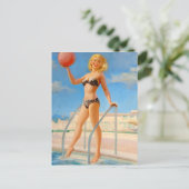 Carte Postale Amusement à l'épingle de la piscine (Debout devant)