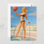 Carte Postale Amusement à l'épingle de la piscine (Devant / Derrière)