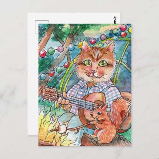 Carte Postale Amusement Camping (Devant / Derrière)