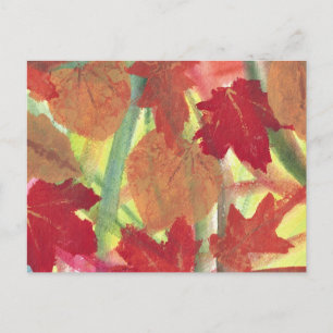 Carte Postale Amusement coloré avec automne Feuilles d'automne C