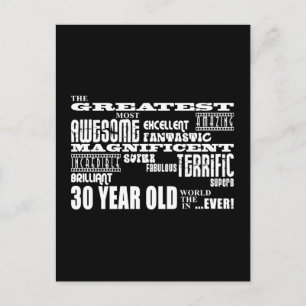 Carte Postale Amusement cool 30e fête d'anniversaire Plus grand 