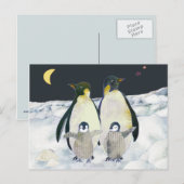 Carte Postale Amusement de la famille Penguin (Devant / Derrière)