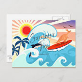 Carte Postale Amusement D'Été, En Bas (Devant / Derrière)