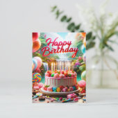 Carte Postale Amusement Festive Joyeux Anniversaire (Debout devant)