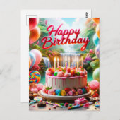 Carte Postale Amusement Festive Joyeux Anniversaire (Devant / Derrière)