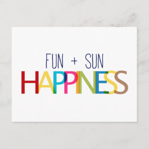 CARTE POSTALE AMUSEMENT PLUS SOLEIL ÉGALE BONHEUR CITATIONS TRUI