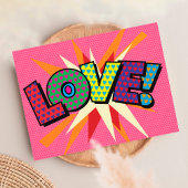 Carte Postale Amusement rétro de bande dessinée de l'art pop LOV