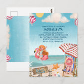 Carte Postale Amusement Summer Beach Anniversaire Fête Invitatio (Devant / Derrière)