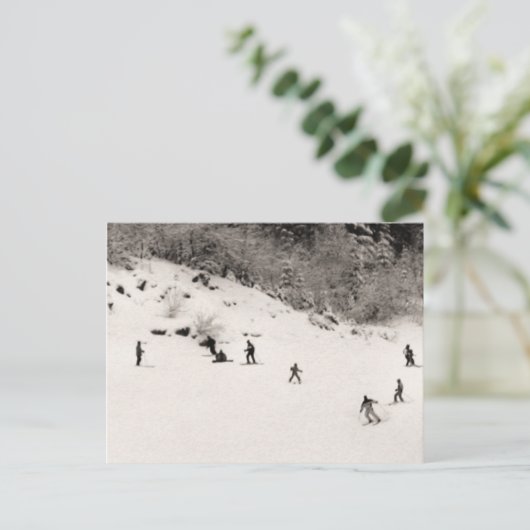 Carte Postale Amusement sur les pistes de ski (Debout devant)