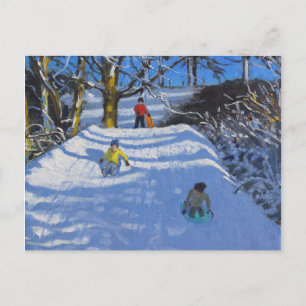 Carte Postale Amusez-vous dans la neige Wash Green Derbyshire 20