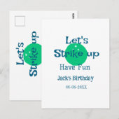 Carte Postale Amusons-nous ballon vert nom anniversaire (Devant / Derrière)