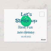 Carte Postale Amusons-nous ballon vert nom anniversaire (Dos)