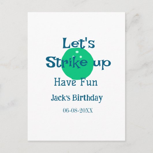 Carte Postale Amusons-nous ballon vert nom anniversaire (Devant)