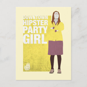 Carte Postale Amy Downtown Hipster Party Girl