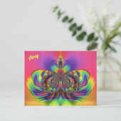 Carte Postale AMY ~ Motif de conception 3D ~ Multi Couleurs (Debout devant)