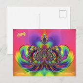 Carte Postale AMY ~ Motif de conception 3D ~ Multi Couleurs (Devant / Derrière)