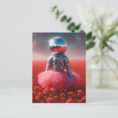 Carte Postale An astronaut in a pink tutu disco ball head  (Debout devant)