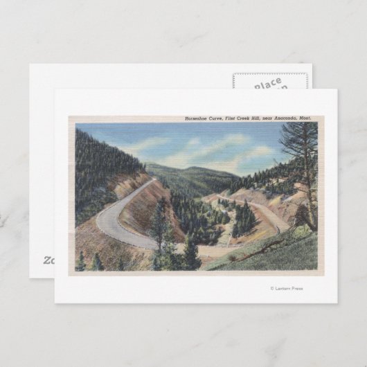 Carte Postale Anaconda, Montana - Courbe en fer à cheval (Devant / Derrière)