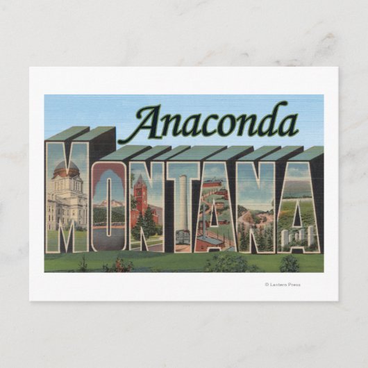 Carte Postale Anaconda, Montana - Scènes de grandes lettres (Devant)