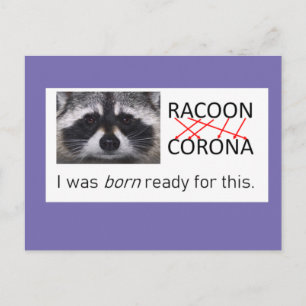 Carte Postale Anagramme raccoon Corona l'a reçu 19 faire le masq