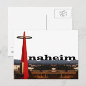 Carte Postale Anaheim CA Skyline avec Anaheim dans le ciel (Devant / Derrière)