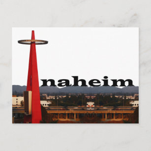 Carte Postale Anaheim CA Skyline avec Anaheim dans le ciel