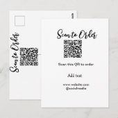 Carte Postale Analyser pour commander analyser le code QR ajoute (Devant / Derrière)