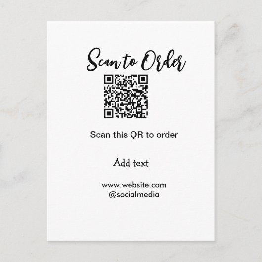 Carte Postale Analyser pour commander analyser le code QR ajoute (Devant)