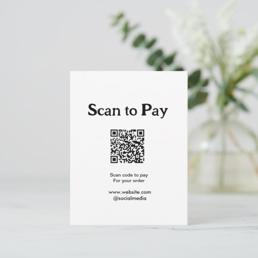 Carte Postale Analyser pour payer la commande QR code ajouter si (Debout devant)