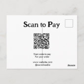 Carte Postale Analyser pour payer la commande QR code ajouter si (Dos)