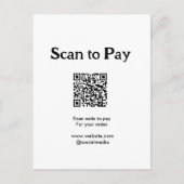 Carte Postale Analyser pour payer la commande QR code ajouter si (Devant)