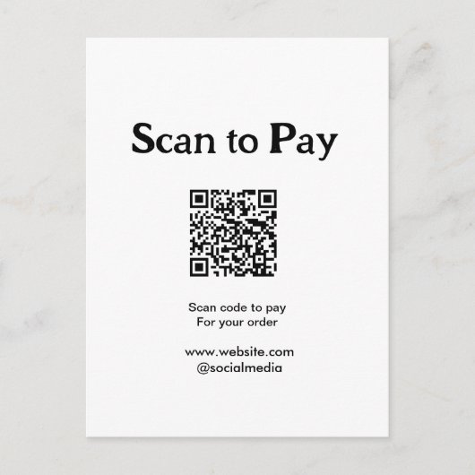 Carte Postale Analyser pour payer la commande QR code ajouter si (Devant)
