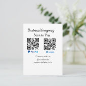 Carte Postale Analyser pour payer q r code paypal venmo ajouter  (Debout devant)