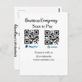 Carte Postale Analyser pour payer q r code paypal venmo ajouter  (Devant / Derrière)
