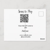 Carte Postale Analyser pour payer scanner code QR ajouter des dé (Dos)