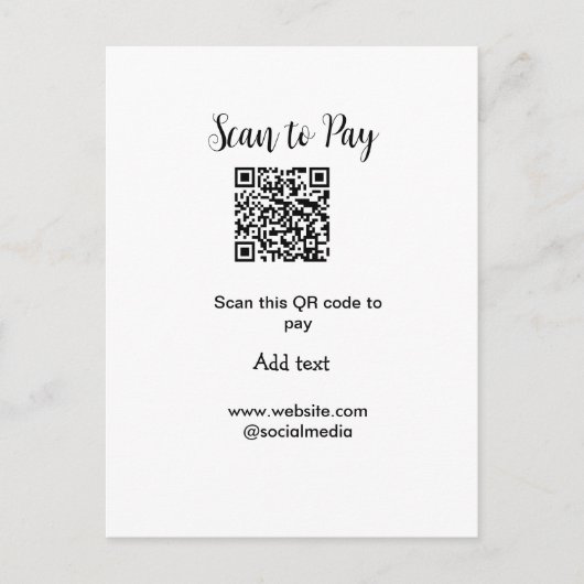 Carte Postale Analyser pour payer scanner code QR ajouter des dé (Devant)