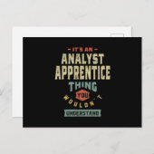 Carte Postale Analyste Apprentice Titre du travail Hommes Cadeau (Devant / Derrière)