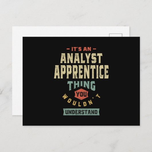 Carte Postale Analyste Apprentice Titre du travail Hommes Cadeau (Devant / Derrière)