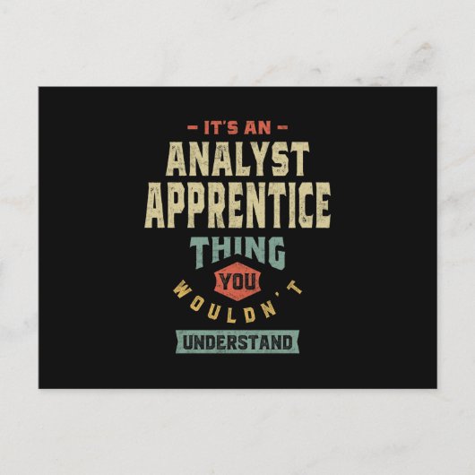 Carte Postale Analyste Apprentice Titre du travail Hommes Cadeau (Devant)