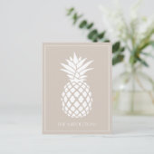 Carte Postale Ananas blanc chic sur fond beige (Debout devant)