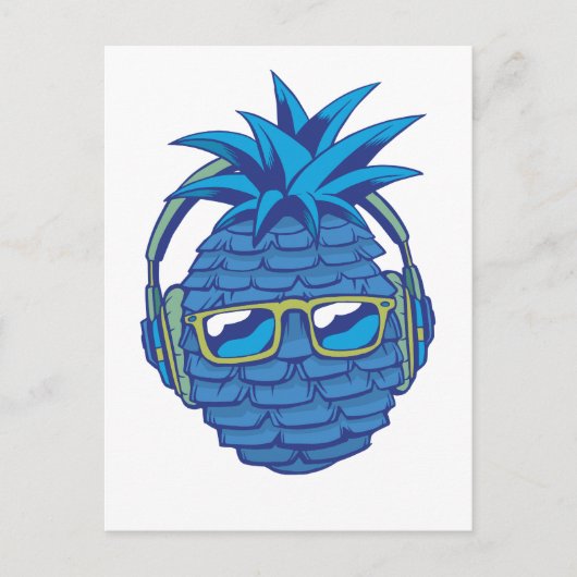 Carte Postale Ananas Bleu (Devant)