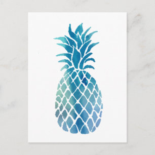Carte Postale ananas bleu